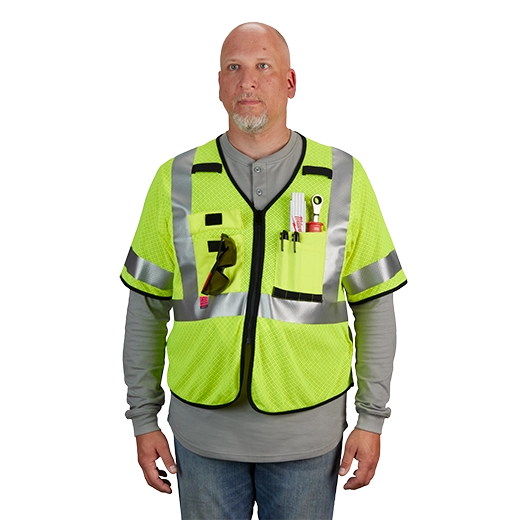 Chaleco de seguridad de malla amarilla de gran visibilidad clase 3 AR/FR Cat. 1, tallas S/M Milwaukee 48-73-5221 - imagen 8