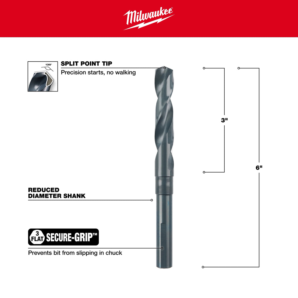 Broca con acabado de óxido negro S&D de 19/32" Milwaukee 48-89-2741 - imagen 4