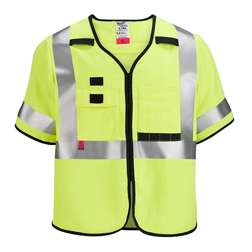 Chaleco de seguridad amarillo de gran visibilidad clase 3, AR/FR Cat. 1, tallas S/M Milwaukee 48-73-5321