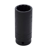 Dado de impacto largo cuadro de 1/2", 12 puntas, en pulgadas, 1-1/8" Urrea 7336