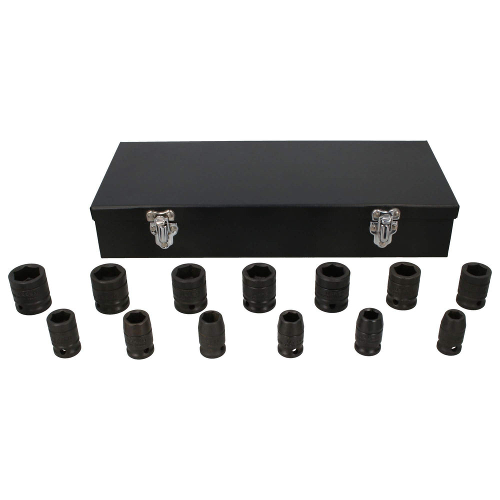 Juego de dados de impacto cuadro de 1/2", 6 puntas, métricos, 15 piezas Urrea 7401MC - imagen 5