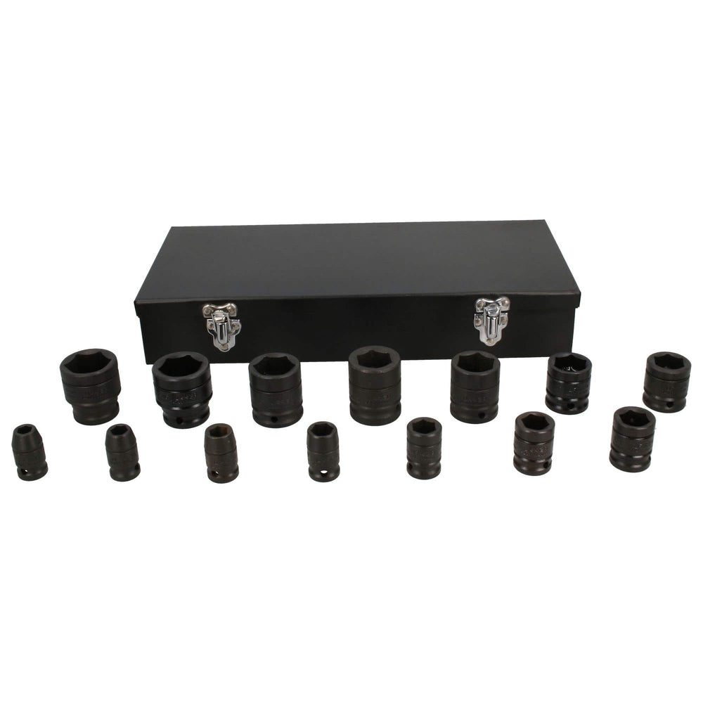 Juego de dados de impacto cuadro de 1/2", 6 puntas, en pulgadas, 15 piezas, en caja Urrea 7402C - imagen 3
