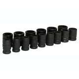 Juego de dados de impacto cuadro de 1/2", 6 puntas, métrico, 15 piezas, con caja metálica Urrea 74204M