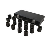 Juego de dados de impacto cuadro de 3/4", 6 puntas, métrico, 15 piezas, con caja metálica Urrea 7501MC - imagen 4