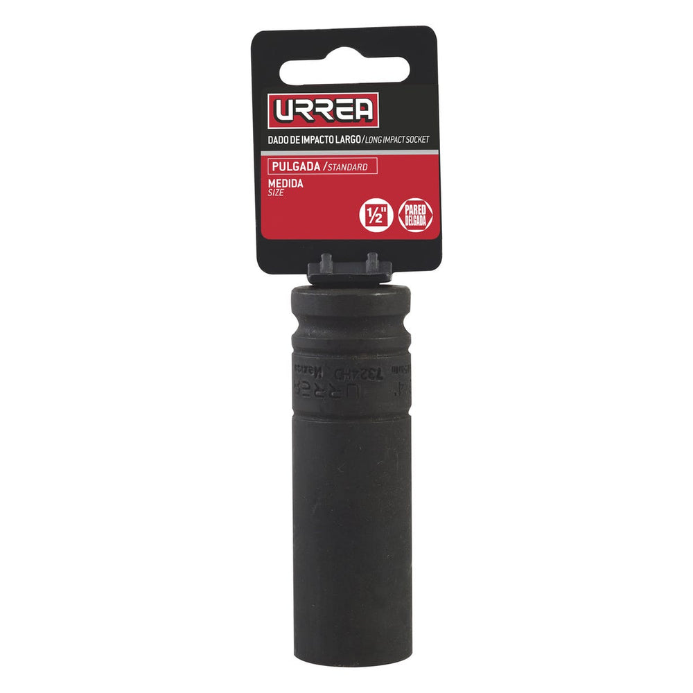 Dado de impacto largo pared delgada cuadro de 3/4", 6 puntas, en pulgadas, 1-5/8" Urrea 7526LD - imagen 3