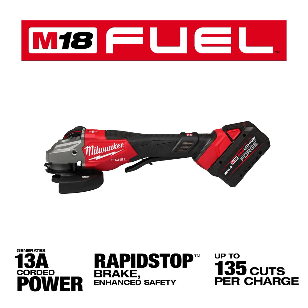 Kit de rectificadora con freno M18 FUEL™ de 4-1/2"-6" con interruptor de paleta Milwaukee 3670-22 - imagen 2