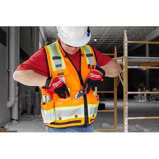Chaleco de seguridad naranja de gran visibilidad clase 2 para inspector: L/XL talla L/XL Milwaukee 48-73-5166 - imagen 4