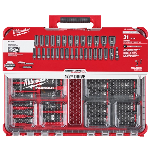 Juego de 31 cubos SHOCKWAVE Impact Duty™ con boca de 1/2" PACKOUT Milwaukee 49-66-6806 - imagen 3