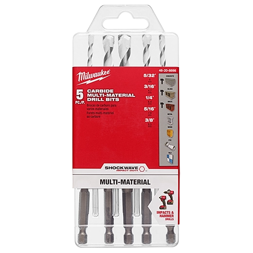Brocas de carburo para múltiples materiales SHOCKWAVE™, 5 piezas Milwaukee 48-20-8898 - imagen 7