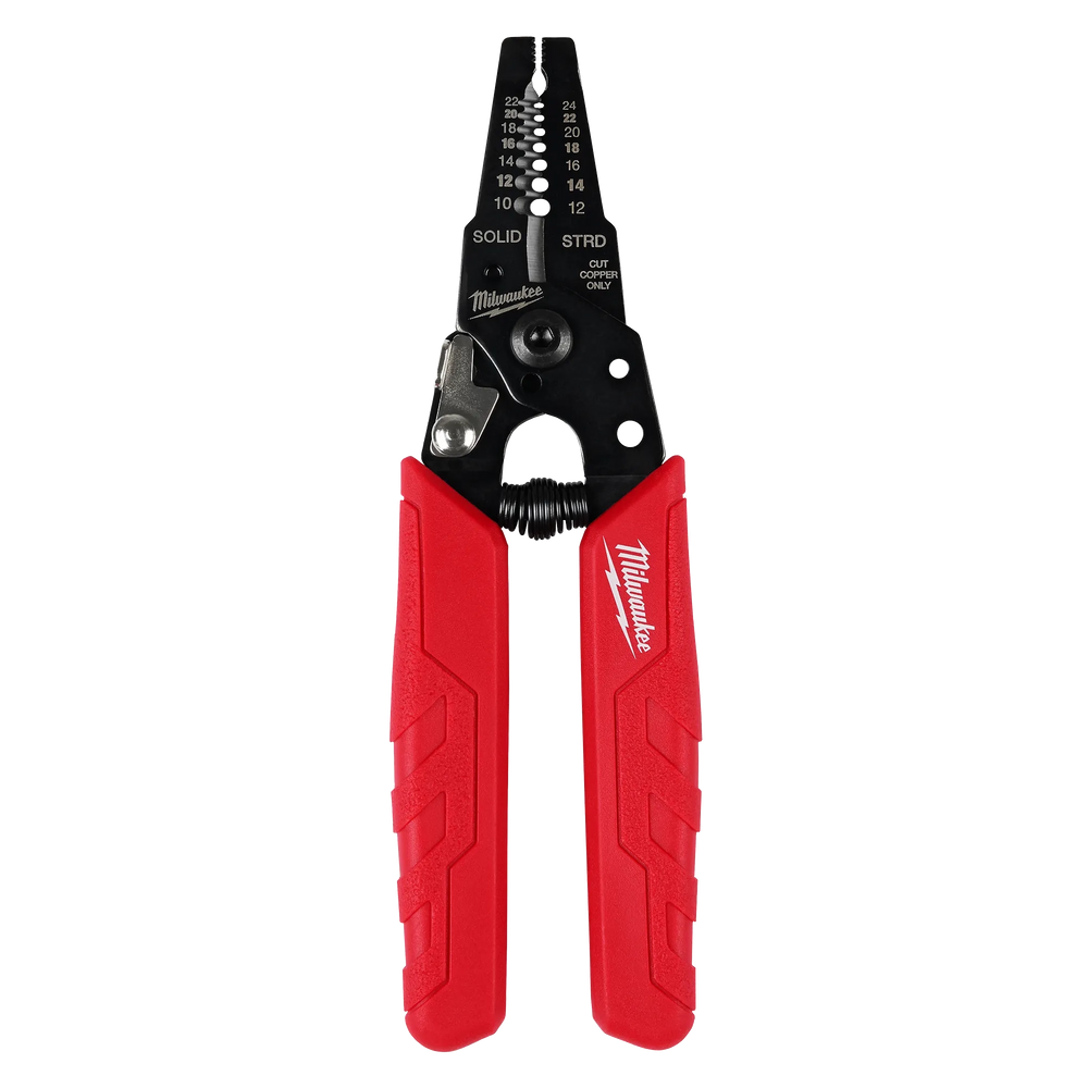 Pelacables y cortador compacto con empuñadura cómoda para cables de 10-24 AWG Milwaukee 48-22-3044