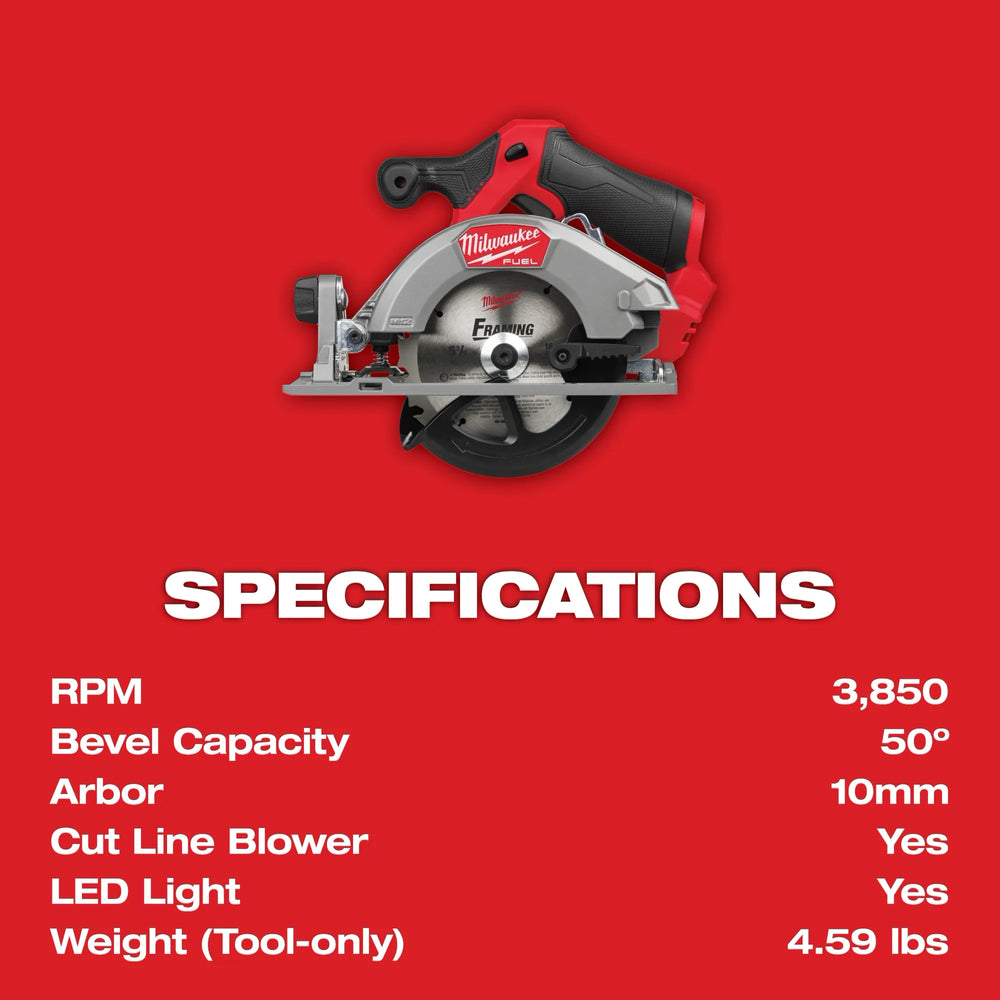 Sierra circular M12 FUEL™ de 5-3/8" Milwaukee 2521-20 - imagen 7