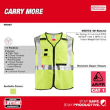 Chaleco de seguridad amarillo de gran visibilidad clase 2 AR/FR Cat. 1- S/M Milwaukee 48-73-5301 - imagen 3