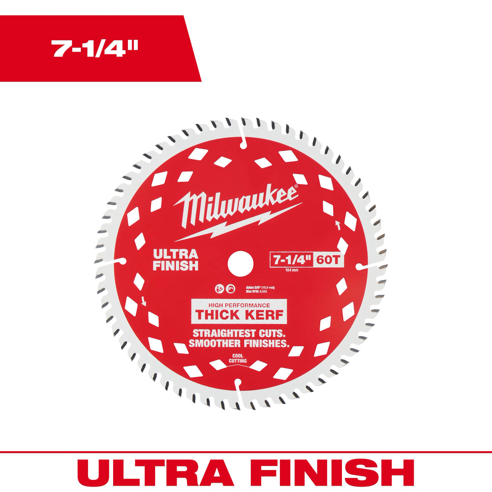 Hoja circular de corte corte Ultra Finish de 7-1/4" de 60 toneladas de grosor Milwaukee 48-40-0730 - imagen 2