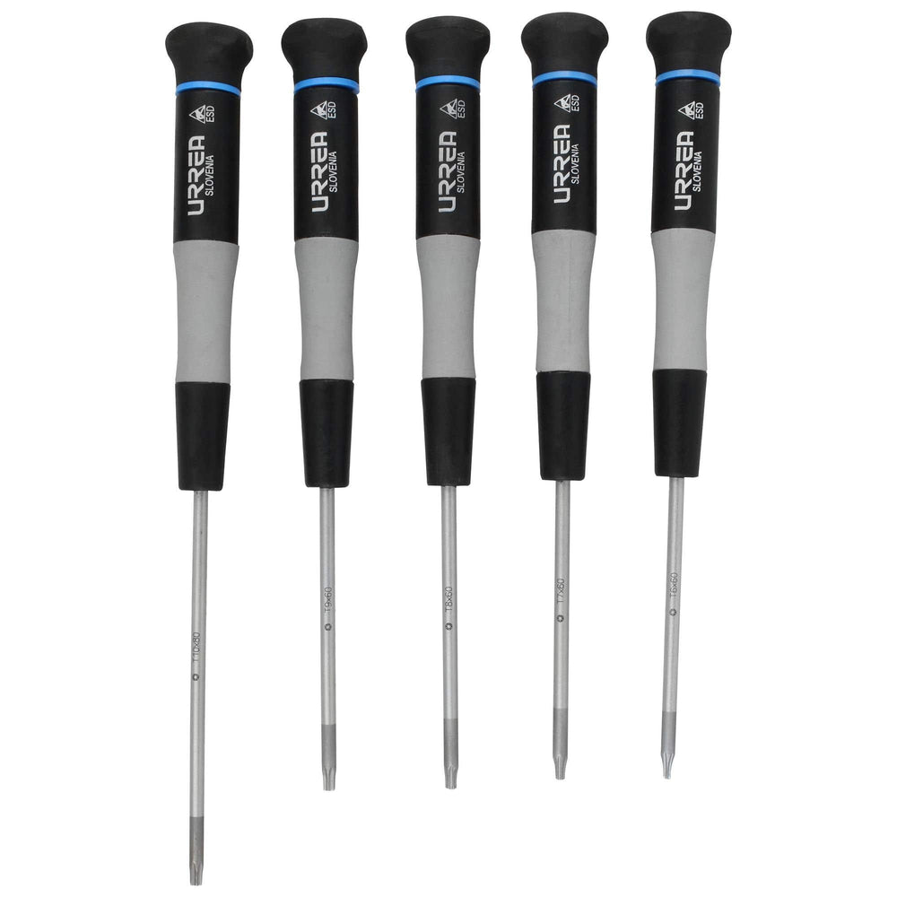 Juego de destornilladores de precisión ESD anti-estáticos,punta Torx,5 piezas,en estuche Urrea 9500BT - imagen 4