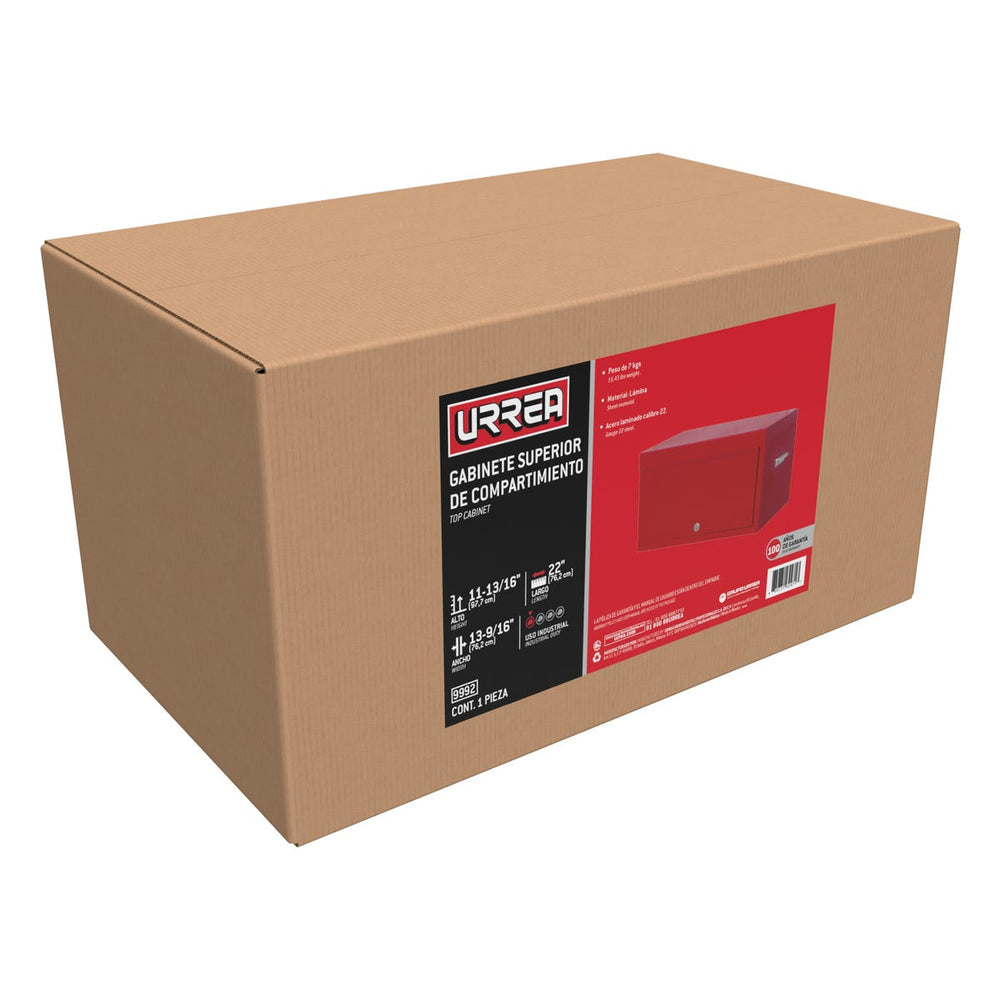 Gabinete superior 1 compartimiento color rojo serie 99 22" Urrea 9992 - imagen 3