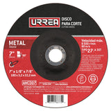 Disco abrasivo tipo 27 para metal, 7" x 1/8" Urrea AMCD07