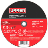 Disco abrasivo tipo 1 para metal, 4-1/2" x 1/16", 13,300 RPM Urrea AMCS04