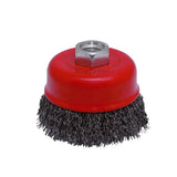 Carda copa ondulada alambre grueso 5" x 0.50 mm con rosca M14 Urrea C823