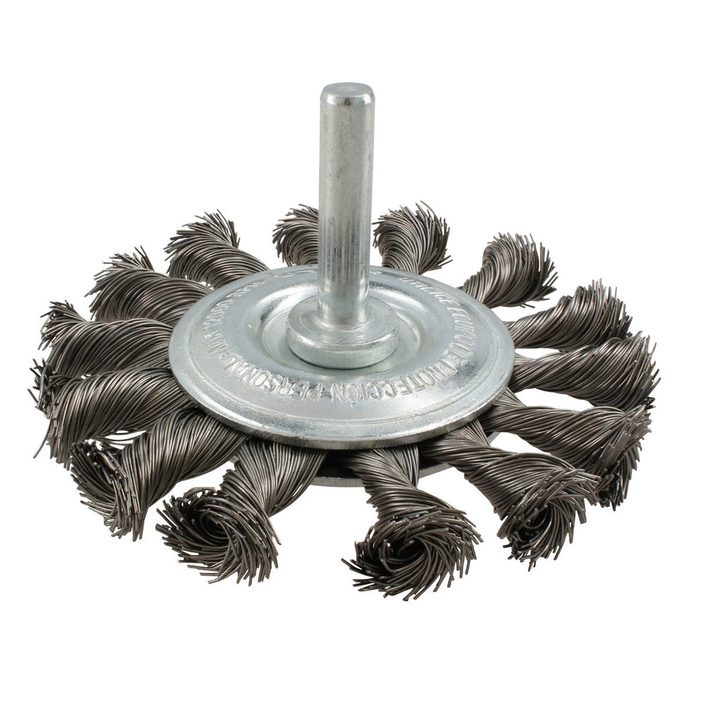 Carda circular trenzada alambre fino 3" x 0.30 mm con zanco 1/4" Urrea C850 - imagen 2