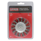 Carda circular trenzada alambre delgado 3" x 0.35 mm con zanco 1/4" Urrea C960 - imagen 4