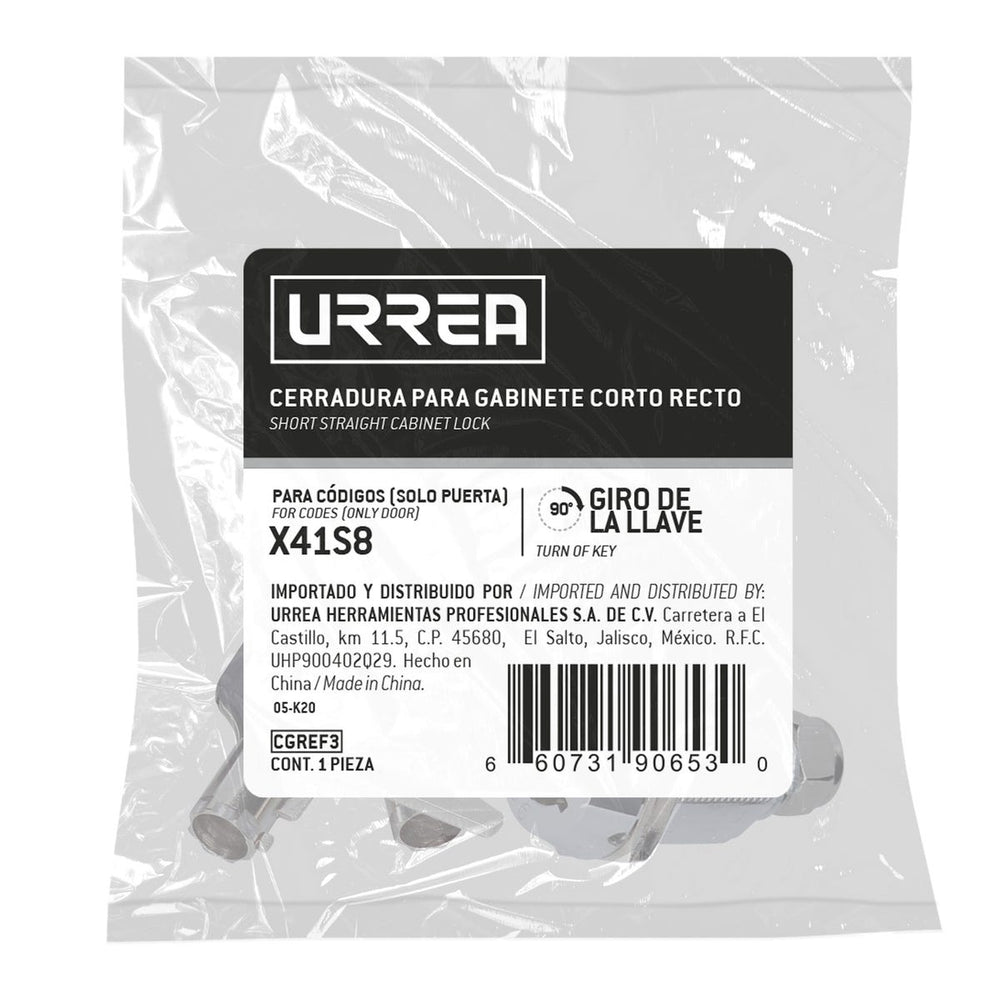 Juego de cerradura para gabinete X27S9, X27S4 Urrea CGREF3 - imagen 3