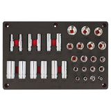 Juego de dados en pulgadas cuadro de 1/2" 32 piezas, CH231P-C Urrea CH231P