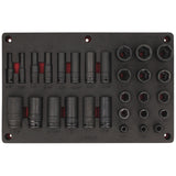 Juego de dados de impacto en pulgadas cuadro de 1/2" 29 piezas, CH241P-C Urrea CH241P