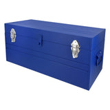 Caja portaherramientas métalica con asa plástica color azul 23" x 10" x 11" Urrea D8A