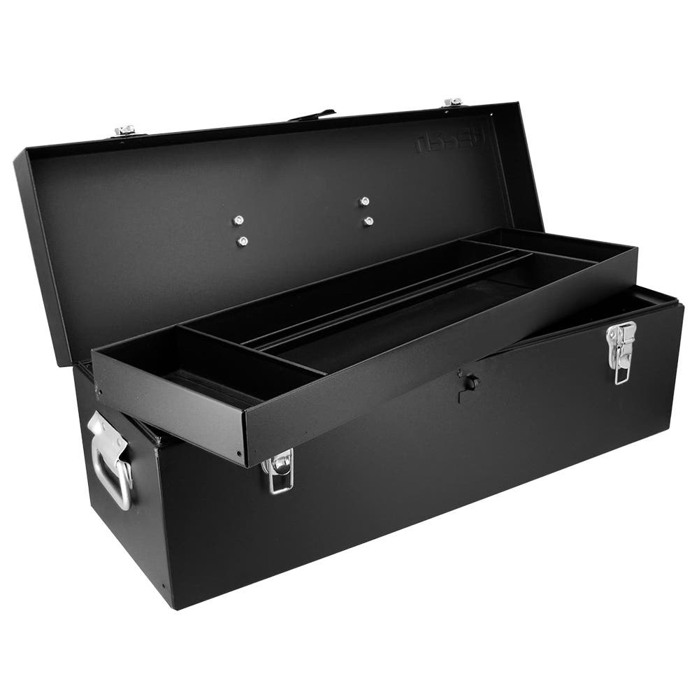 Caja portaherramientas metálica con asa metálica color negro 25" x 8" x 9" Urrea D9C20 - imagen 2