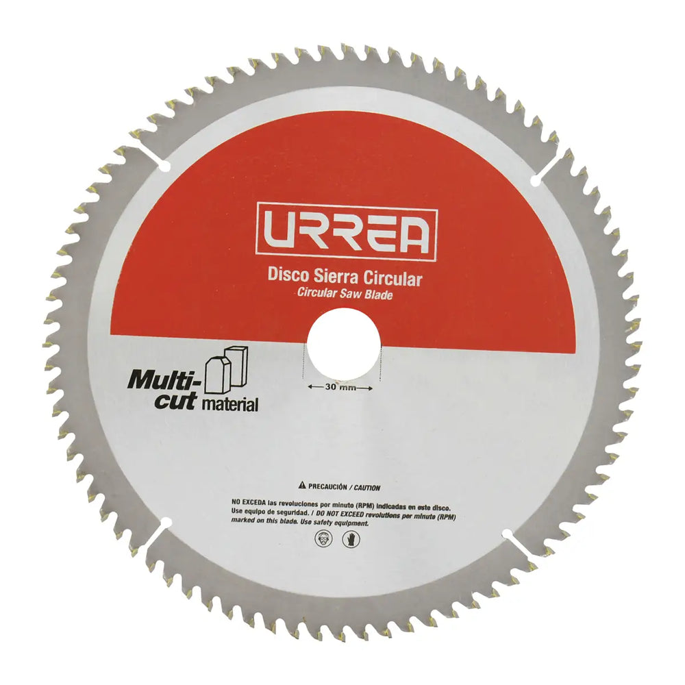 Disco para sierra circular para corte multi-material 100 dientes, 10" Urrea DSA10100