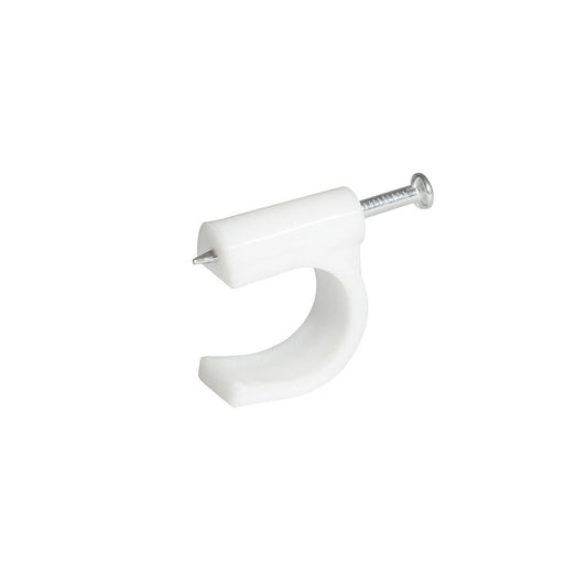 Grapa para cable coaxial 5 mm, color blanco, 20 piezas Surtek GRAC5