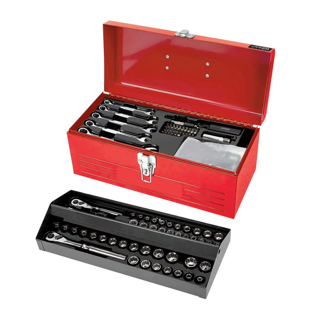 Juego combinado de herramienta 130 piezas, con caja metálica Urrea JCM02
