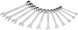 Juego de llaves combinadas pulido espejo matraca rev spline métricas,12 pz,caja plástica Urrea JLMC12MR