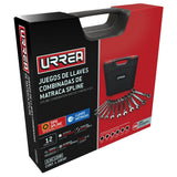 Juego de llaves combinadas pulido espejo matraca rev spline métricas,12 pz,caja plástica Urrea JLMC12MR - imagen 6