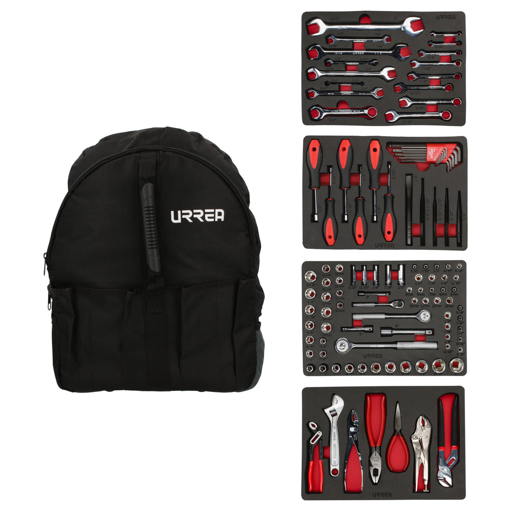Juego combinado de herramienta para mecánico 102 piezas, con mochila Urrea JMH02 - imagen 2