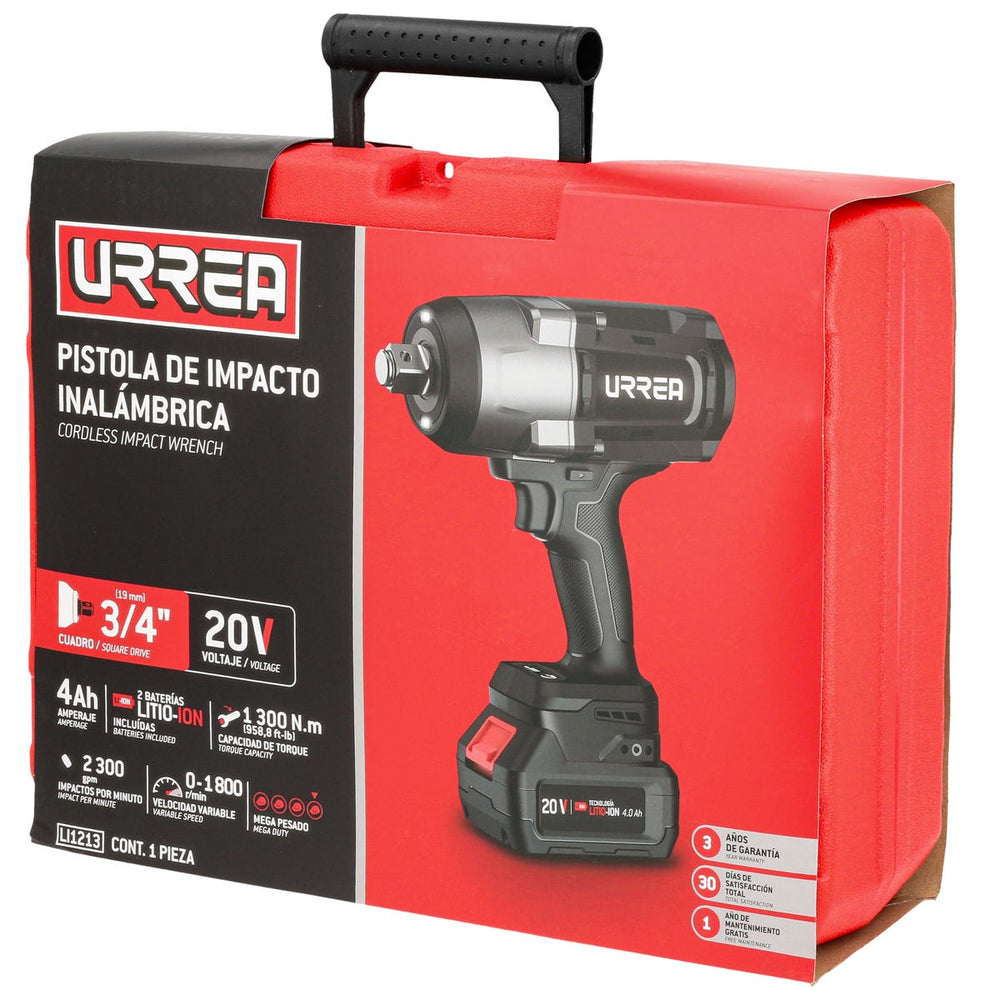 Pistola de impacto 3/4" a batería Litio-ion 20 V, 1300 Nm Urrea LI1213 - imagen 3