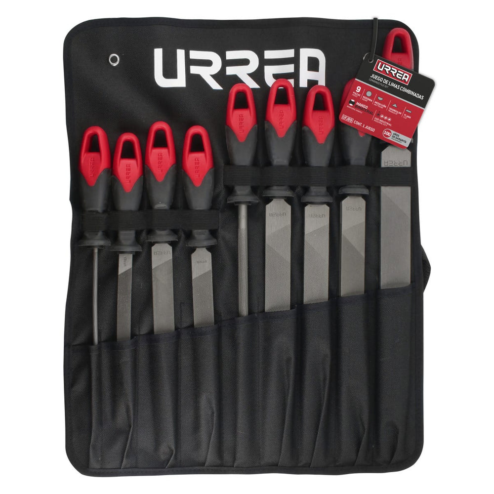 Juego de limas combinadas con mango bimaterial, 9 piezas Urrea UFJB9 - imagen 3