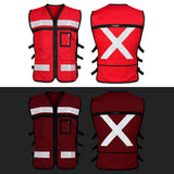 Chaleco de seguridad tipo supervisor abierto con reflejante rojo M Urrea USCH31 - imagen 3