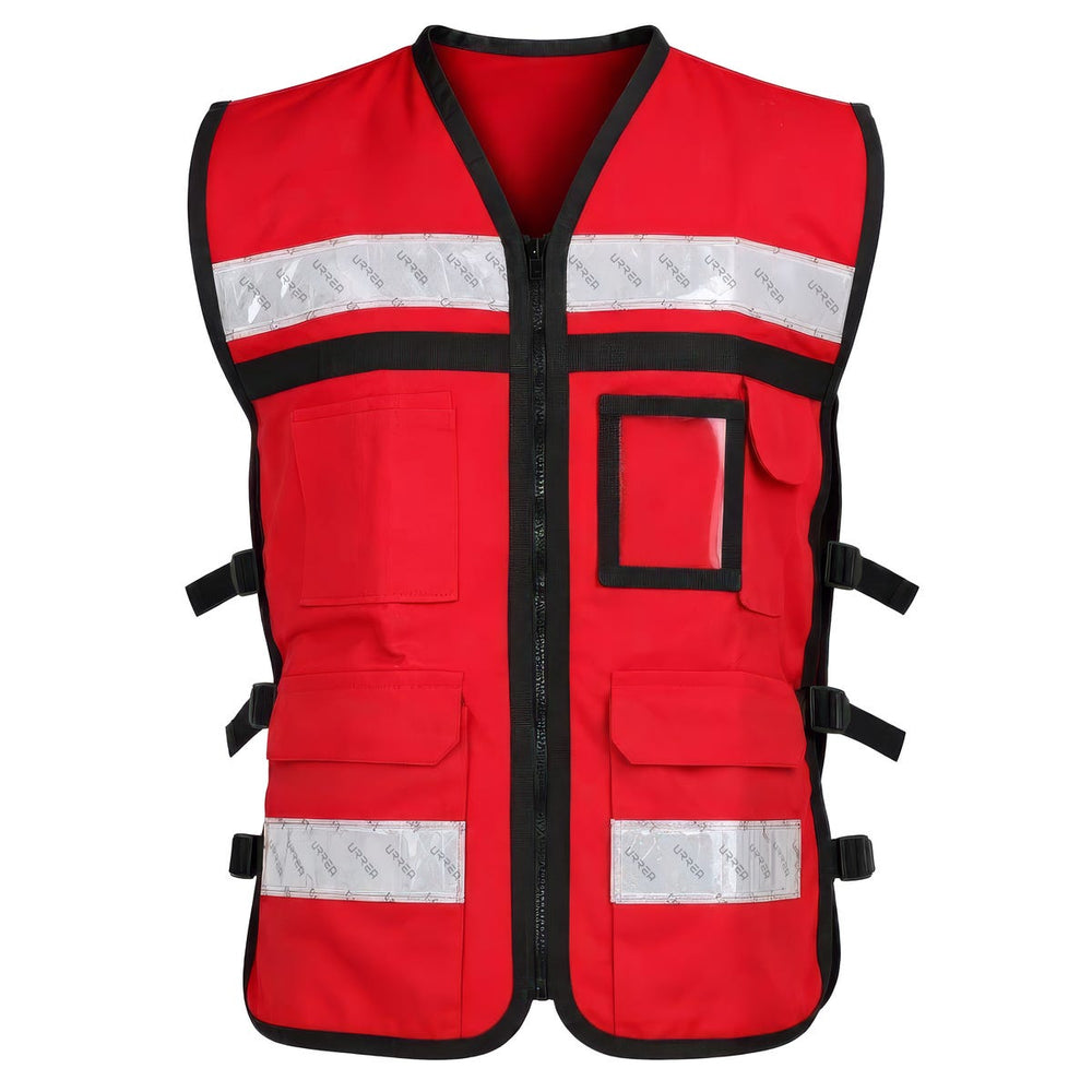 Chaleco de seguridad tipo supervisor abierto con reflejante rojo M Urrea USCH31 - imagen 4