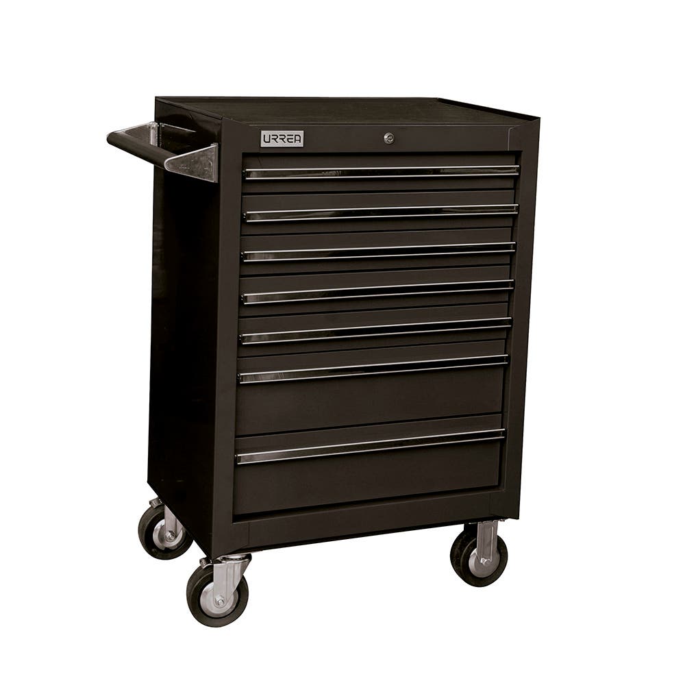 Gabinete móvil 7 gavetas color negro serie X 27" Urrea X27M7N