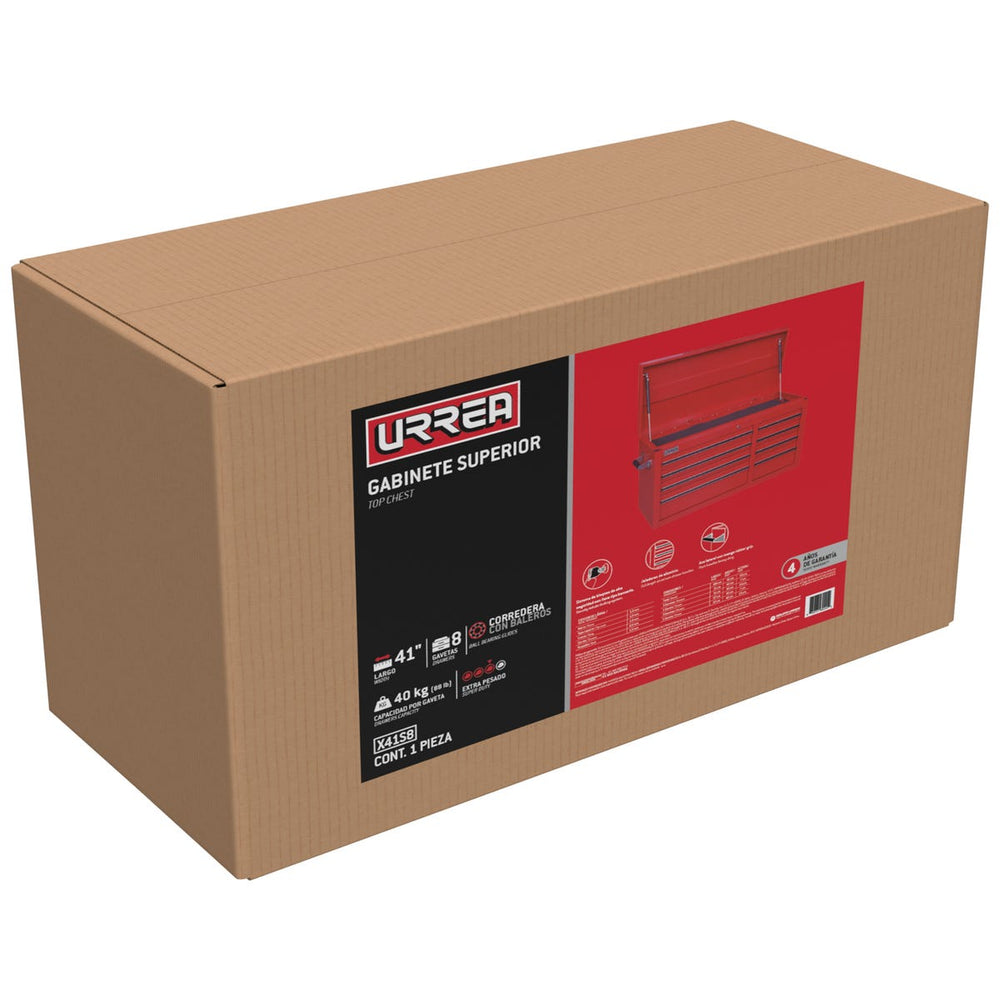 Gabinete superior 8 gavetas color rojo serie X 41 Urrea X41S8 - imagen 3