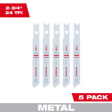 Hoja bimetálica para sierra caladora de 2-3/4" 24 TPI (paquete por 5) Milwaukee 48-42-2160 - imagen 2