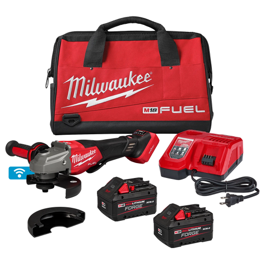 Kit de rectificadora con freno de velocidad variable M18 FUEL™ de 4-1/2"-6" con interruptor de paleta y ONE-KEY™ Milwaukee 3672-22