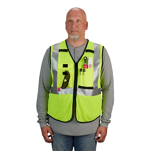 Chaleco de seguridad de malla amarilla de gran visibilidad clase 2 AR/FR Cat. 1: 2XL/3XL Milwaukee 48-73-5203 - imagen 8