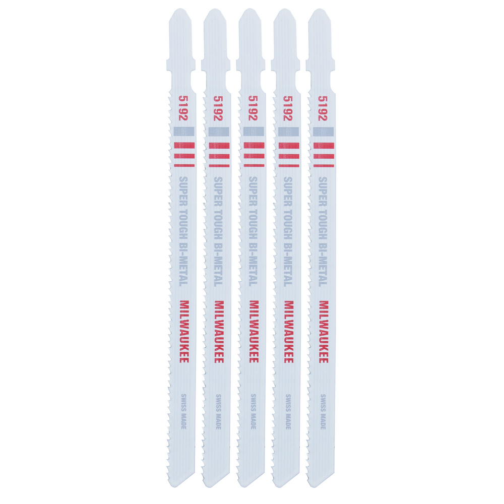 Hoja bimetálica de 5-1/4" y 14 TPI para sierra caladora (paquete de 5 unidades) Milwaukee 48-42-5192