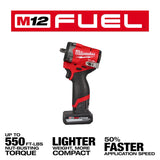 Kit de llave de impacto corta M12 FUEL™ de 3/8" Milwaukee 2562-22 - imagen 3