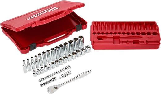 Juego de trinquete con boca de 3/8" y cubos métricos, 32 unidades Milwaukee 48-22-9508 - imagen 3