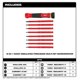 Destornillador de precisión 8 en 1 con múltiples brocas con aislamiento para 1000 V Milwaukee 48-22-2217 - imagen 3