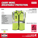 Chaleco de seguridad de malla amarilla de gran visibilidad clase 2 AR/FR Cat. 1, tallas S/M Milwaukee 48-73-5201 - imagen 3