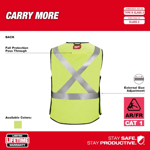 Chaleco de seguridad amarillo desprendible de gran visibilidad clase 2 AR/FR Cat. 1 - S/M (ANSI/CSA) Milwaukee 48-73-5311 - imagen 4